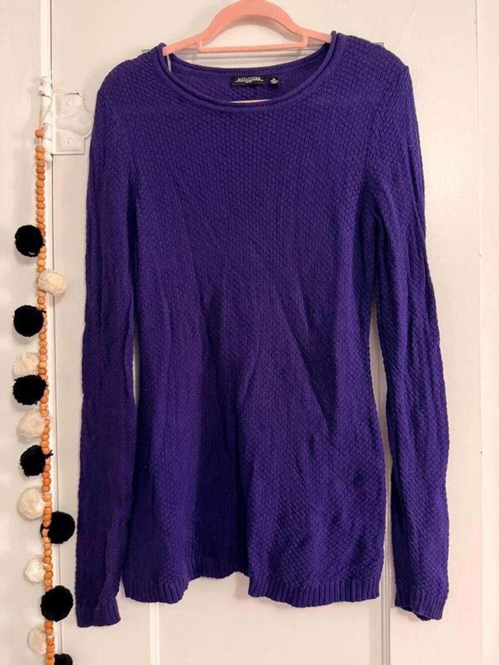 Notations Purple Textured Tunic Sweater Petite Large